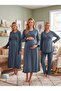 New Season Indigo Double-Breasted Collar Breastfeeding Compatible Design Long Sleeve 100% Cotton Maternity Pajama Set 4-Piece Set - 7