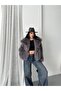 Women's Faux Fur Plush Coat Oversized Snap Button Double Pocket Winter Fur Coat - 5