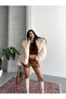 Women's Faux Fur Plush Coat Oversized Snap Button Double Pocket Winter Fur Coat - 5