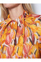 Two Mt Shop Quality Lcw Vision Orange Patterned Stand Collar Long Sleeve Women's Blouse - 4