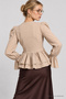 Ruffled Woven Shirt with Gathered Detail Lby0095 Stone - 4