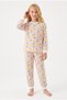Girls' Pajama Set 100% Cotton Single Jersey Fabric Long Sleeve Patterned