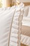 Mirella 100% Cotton Ruffled Beige Piping Runner 7 Piece Double Duvet Cover Set - 2