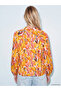 Two Mt Shop Quality Lcw Vision Orange Patterned Stand Collar Long Sleeve Women's Blouse - 5