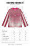 Women's 100% Cotton Crew Neck Burgundy Striped Oversize Sweatshirt - 8