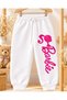 Girls' Thick Winter Sweatpants with Elastic Cuffs and Fleece Inside - 2