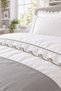 Mirella 100% Cotton Ruffled Light Gray Piping Runner 5 Piece Single Duvet Cover Set - 5