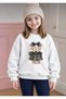 Girls' Black-White-Beige Love Printed Sweet - 4