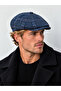 Plaid winter beanie hat, british style beanie with elasticated back.