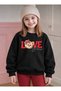 Girls' Black-White-Beige Love Printed Sweet - 2