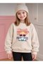 Girls' Black-White-Beige Love Printed Sweet - 3