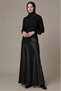 Women's Shiny Satin Hijab and Daily Skirt Length:94-95Cm Black