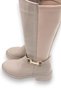 Cream Diving Fabric Flexible Back Strap Side Zipper Buckle Detailed Comfortable Form Boots - 5