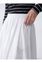 Alita City Natuvera White Poplin Plain Midi Women's Skirt with a Difference - 3
