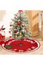 Christmas Tree Skirt Red White Cloth Christmas Tree Base Cover Skirts Decor for Xmas Party Holiday Home Garden (Christmas Train, 120cm/ 48in) - 8