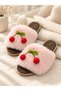 Women's House Slippers Plush Soft Comfortable Cherry Detailed Gift Bundle Bridal Dowry Guest House Slippers - 6