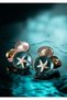 Vintage Design Earrings with Blue Starfish Figure 3X3 cm - 6