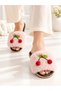 Women's House Slippers Plush Soft Comfortable Cherry Detailed Gift Bundle Bridal Dowry Guest House Slippers - 4