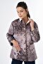Gold Buttoned Patterned Jacket Mink