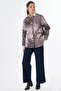 Gold Buttoned Patterned Jacket Mink - 2