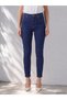 Two Mt Shop Quality Lcw Petite Navy Blue Denim Straight Slim & Slim High Waist Narrow Leg Women's Jean Pants - 2