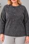 Women's Water Drop Stone Embroidered Crew Neck Comfortable Fit Knitwear Sweater C27051-Anthracite - 5