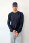 Men's Crew Neck Basic Knit Sweater Navy Blue - 26123 - 4