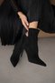 Aurex Thin Heel Pointed Toe Women's Boots - Black Suede - 3