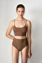 Lusya high-waisted basic laser-cut soft-touch 6-pack panties in brown and multicolor - 3