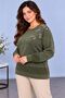 Women's Crew Neck Branch Leaf Embroidered Stone Detailed Textured Knitwear Sweater C27061-Khaki - 6
