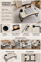 Decorative Folding Laptop Stand for Bed and Sofa, Breakfast Table with Cup Holder and Tablet Slot - Laptop Stand - 6