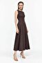 Women's Sleeveless Flared Denim Maxi Dress - 2