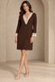 City Chic |   New Season Women's Long Sleeve Lace V-Neck Viscose Two Thread Short Dress - 4