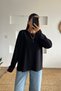 Black Soft Textured Long Sleeve Sweatshirt