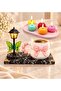 3D Pink Bow Mug with Led Street Light and Set of 5 Scented Colorful Macaron Candles