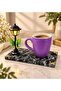 Purple Mug with Led Street Light and Scented Candle with Black Marble Base - 3