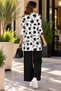Floral Patterned Elegance – Women's Long Modal Jacket Viscose Blouse Triple Pant Set - 4