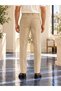 Men's Comfort Fit Textured Chino Trousers Beige 0173Dngr - 7
