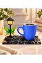 Blue Mug with Led Street Light and Scented Candle with Black Marble Base - 5