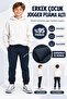 Boy's Jogger Sweatpants Black Navy Blue Beige Gray Ak55010 - 2
