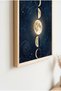 Moon Phases Wooden Framed Mdf Painting - Moon and Sky Living Room Decor Huhu3300 - Single Painting Natural Wood Frame - 3