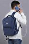 ®   Navy Blue Laptop Backpack, Notebook Bag with Computer-Protected Internal Compartment, Organizer Pocket - 3