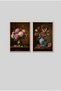 2-Piece Peony and Tulip Wooden Framed Mdf Living Room Painting Set Huhu3311 - Double Painting Set Natural Wood Frame - 2