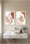 2-Piece Woman Portrait and Hands White Wooden Framed Mdf Bathroom Painting Set Huhu3276 - Double Painting Set White Frame