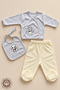 Unisex Baby Panda Printed 100% Cotton 3-Piece Newborn Baby Hospital Discharge Set Boxed
