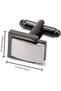 Cufflinks for men, Cuff-links Rectangle Minimalist Silver Matte Texture Solid for Regular Wedding Bu - 2