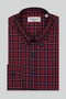 Bb Club Mike Poplin 100% Cotton Regular Fit Red Button-Down Collar Men's Plaid Shirt - 2