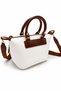Women's Daily Hand and Shoulder Bag White – with Zipper Pocket and Strap - 4