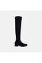Women's Black Square Toe Over-The-Knee Stretch Boots - 2
