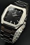 Steel Cord Square Black Dial Men's Wristwatch - 5